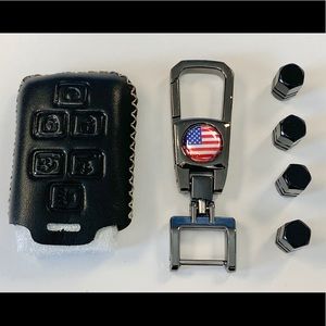 GMC Key Fob Cover, Keychain & Tire Valve Caps. New